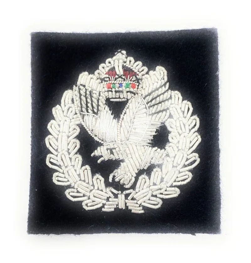 Army Air Corp AAC Cloth Officers Kings Tudor Crown Cap Badge