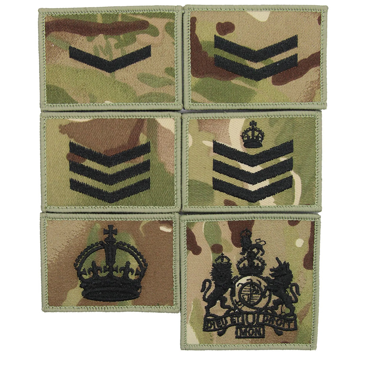 Commando Multicam Black Hook and Loop Rank Patch