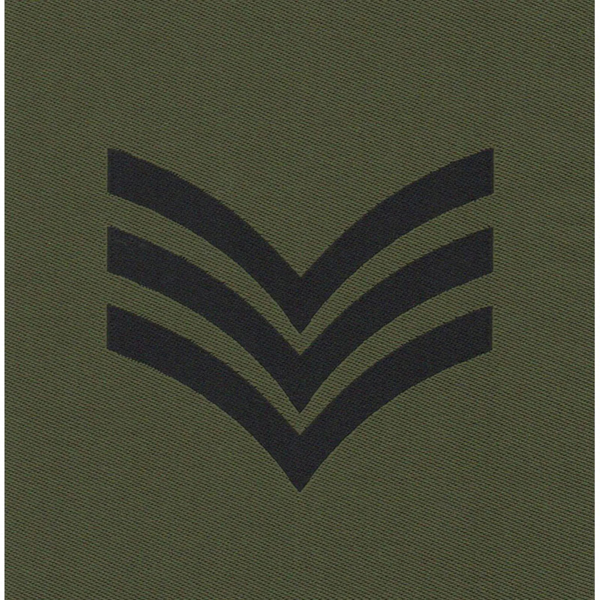 Olive Woven Rank Patch: SGT Three Chevrons
