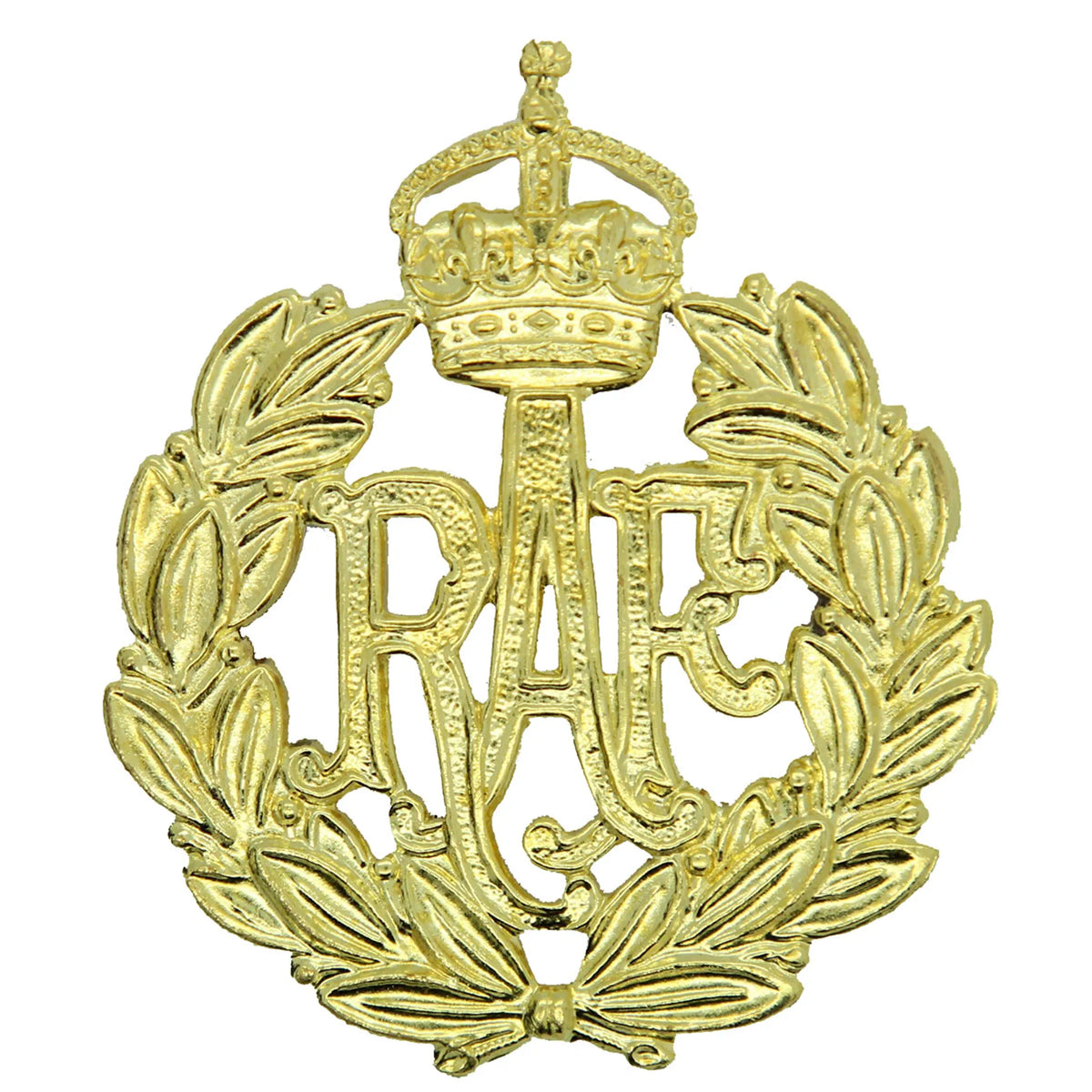 Royal Air Force RAF Kings Crown Brass Cap Badge