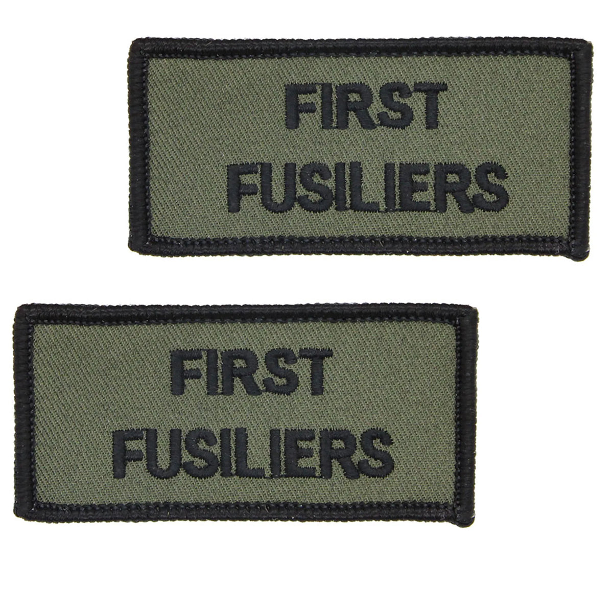 First Fusiliers Hook and Loop Shoulder Flash Black Edge Pair