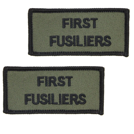 First Fusiliers Hook and Loop Shoulder Flash Black Edge Pair