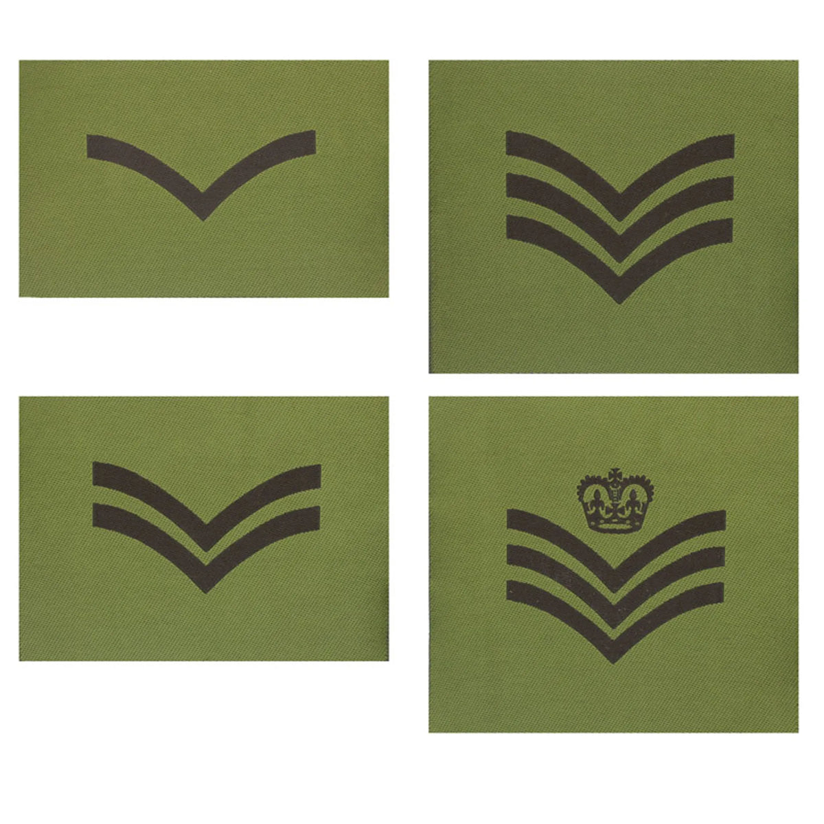 Olive Woven Rank Patch: SGT Three Chevrons