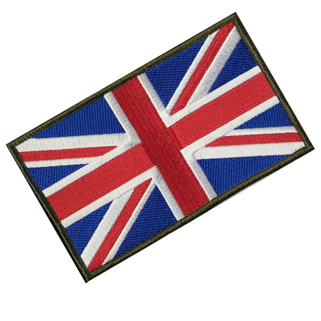 Embroidered Colour UK Flag Patch Velcro Backing