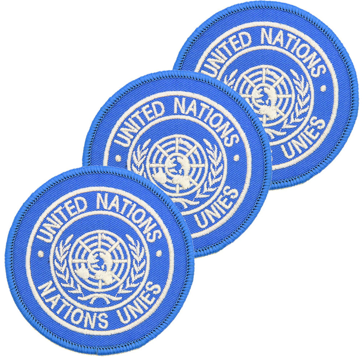 United Nations UN Round Shoulder Badge x3 Badges