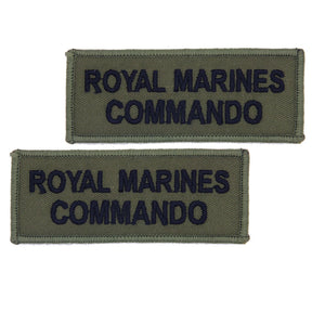 FCF Royal Marine Commando Shoulder Titles Olive/Blk