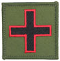 Medics Olive Red Cross Hook and Loop Patch