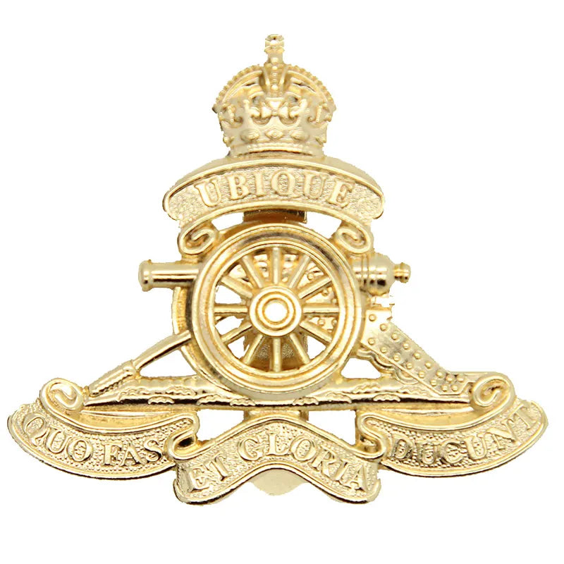 Royal Artillery Kings Crown OR's Brass Cap Badge High Quality Private Purchase