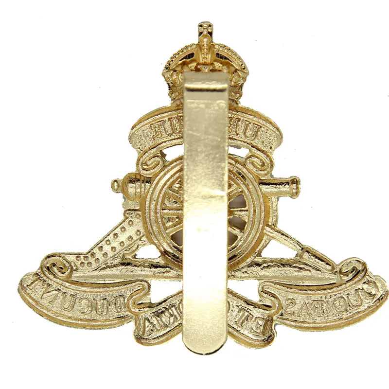 Royal Artillery Kings Crown OR's Brass Cap Badge High Quality Private Purchase