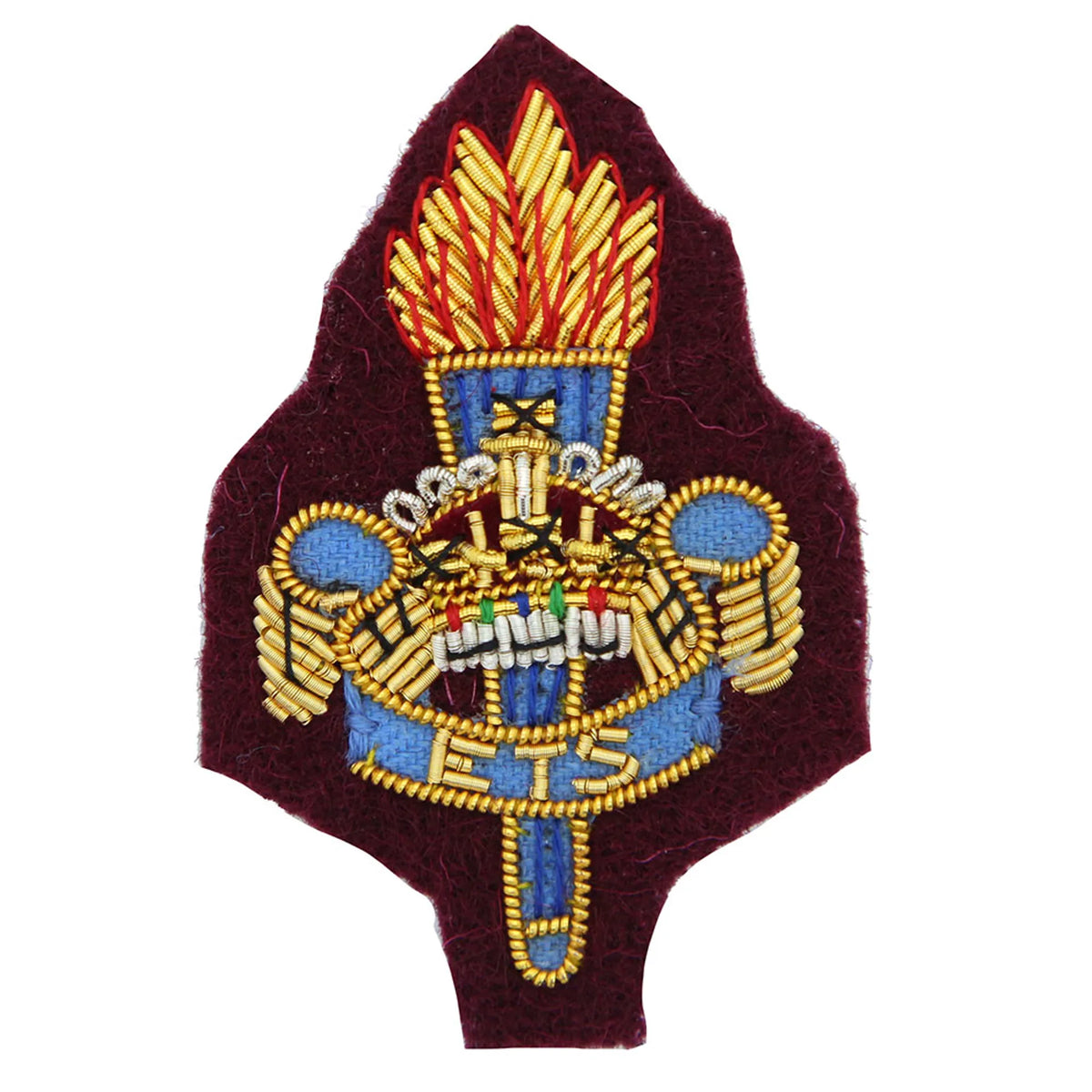 ETS Officers Cap Badge Maroon Backing