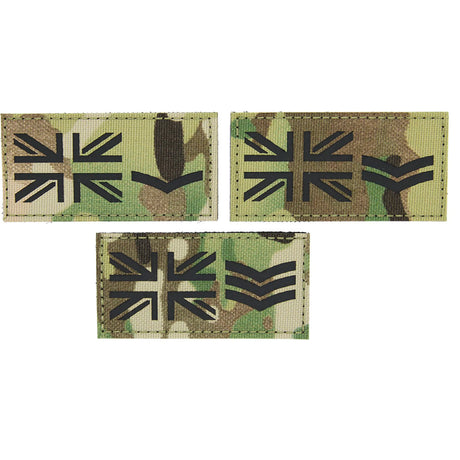 FS Multicam Infrared UK Flag and Rank Hook and Loop Patch