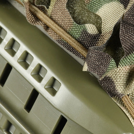 M-Tac Vilha Laser Cut FAST Helmet Cover Multicam, <span>designed specifically for all types of FAST helmets. This model is designed for camouflage on rugged terrain and protects from external contaminents .</span>