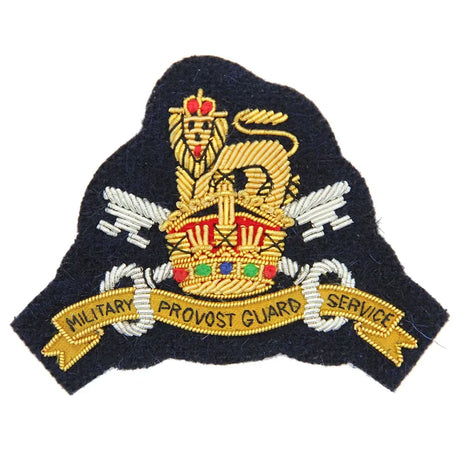 MPGS Officers Kings Crown Cloth Cap Badge Wire embroidered badge for beret