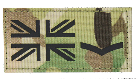 FS Multicam Infrared UK Flag and Rank Hook and Loop Patch
