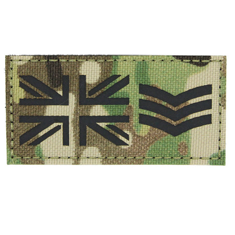 FS Multicam Infrared UK Flag and Rank Hook and Loop Patch