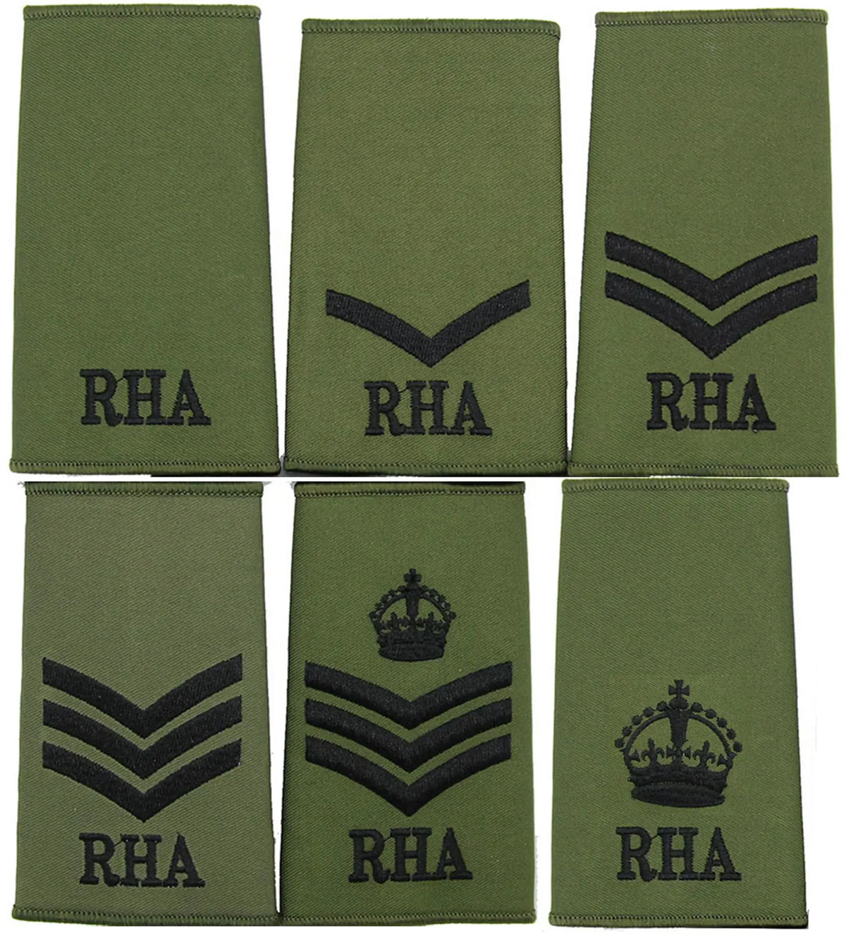 RHA Olive Green Rank Slides