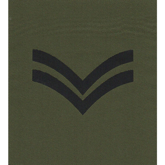 Olive Woven Rank Patch: CPL Two Chevrons