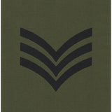 Olive Woven Rank Patch: SGT Three Chevrons