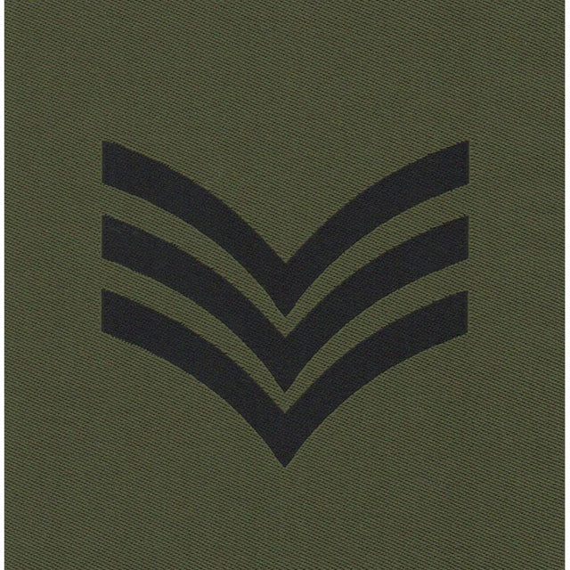 Olive Woven Rank Patch: SGT Three Chevrons