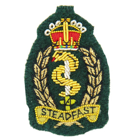 Royal Army Medical Services Officers Cloth Green Cap Badge