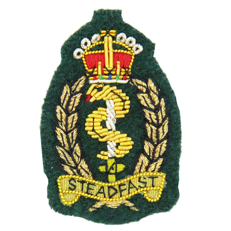 Royal Army Medical Services Officers Cloth Green Cap Badge
