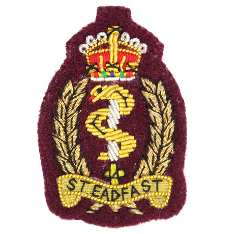 Royal Army Medical Service Officers Cloth Maroon Cap Badge