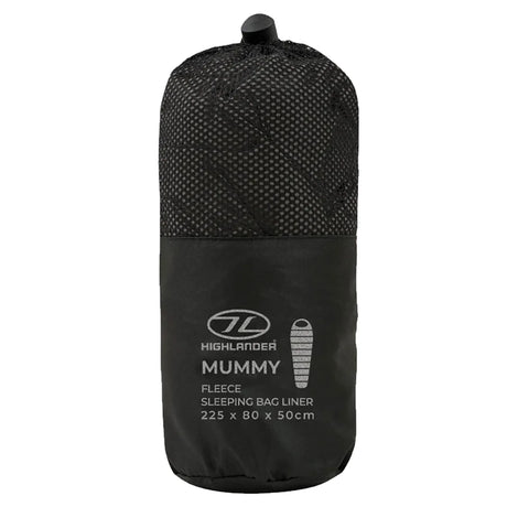 Highlander Mummy Fleece Sleeping Bag Liner Black