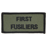 First Fusiliers Hook and Loop Shoulder Flash Black Edge Pair