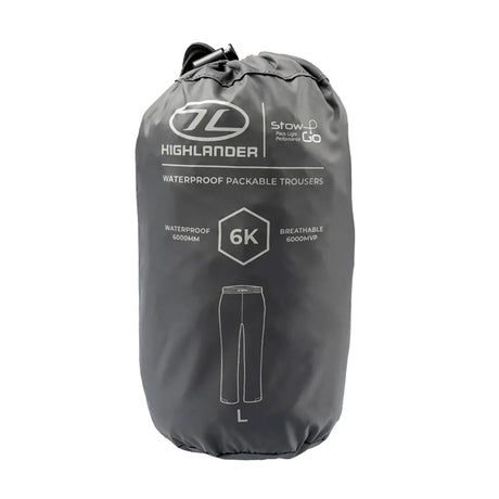 Highlander STOW and GO Waterproof Trousers Black