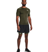 UA HeatGear Short Sleeve Compression Shirt Marine Green White