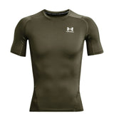 UA HeatGear Short Sleeve Compression Shirt Marine Green White