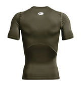 UA HeatGear Short Sleeve Compression Shirt Marine Green White