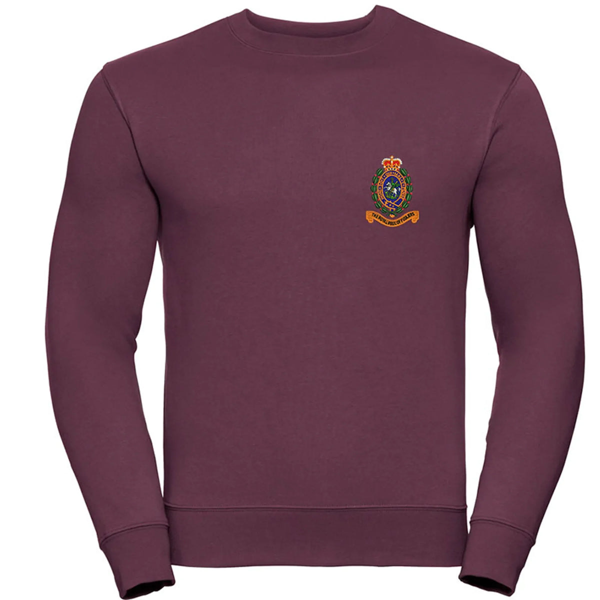 Royal Regiment of Fusiliers Kings Crown Maroon Sweat Shirt