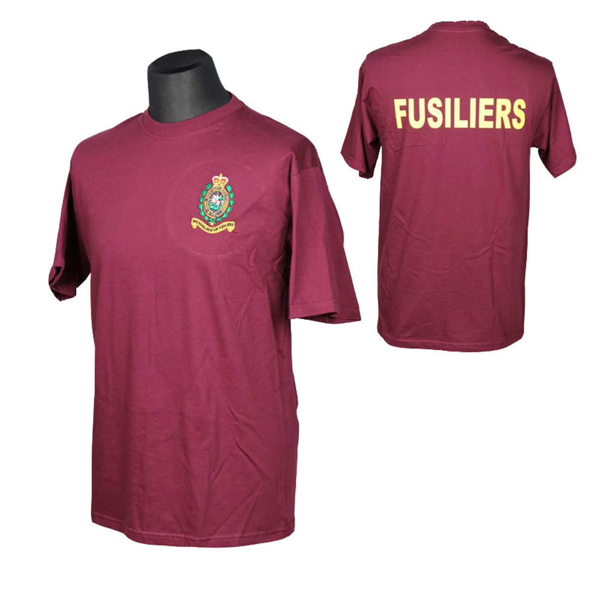 Royal Regiment of Fusiliers Kings Crown Maroon T Shirt