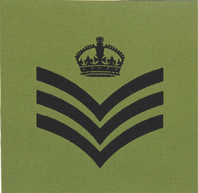 Olive Woven Rank Patch Kings Crown CSGT or SSGT