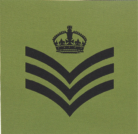 Olive Woven Rank Patch Kings Crown CSGT or SSGT