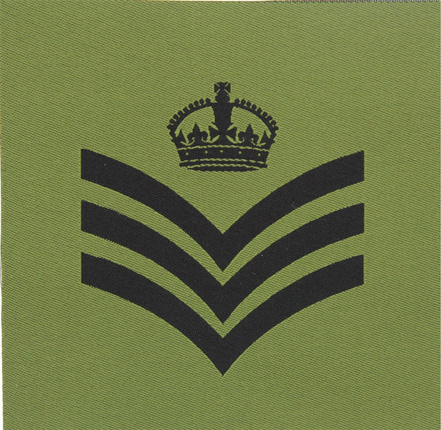 Olive Woven Rank Patch Kings Crown CSGT or SSGT