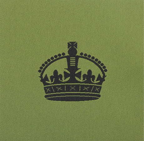 Olive Woven Rank Patch Kings Crown WO2 Large Crown